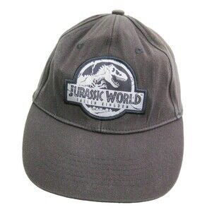 Jurassic World Gray Baseball Cap Logo Hat Adjustable 100% Cotton Fallen Kingdom